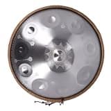 Mandala Steel Drum D Minor 22 Inch 440HZ 10 Notes Handpan Drum Percussion Instrument with Soft Carry Bag, Hang Drum for Sound Healing Meditation Music Therapy Gift (Silver 10 Notes Mandala Handpan)