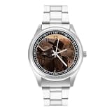 FodPand Mens Stainless Steel 3-Hand Analog Watch Easy Reader 40mm Dial