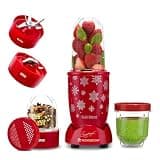 Wonderchef Nutri-blend Snowflakes 500W Mixer Grinder, 22000 RPM, Smoothie Maker-Masala-Chutney Grinder, 3 Unbreakable Jars, Limited Edition, Recipe Book by Chef Sanjeev Kapoor, 2 Yr Warranty, Red