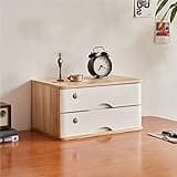 YXEDPBF Flat File Cabinet Storage, Desktop Drawer Cabinet, Wooden Desktop Storage Box with Lockable Drawers, Office Supplies A4/Receipt File Organizer, Solid Wood Storage B,B-3 d (A 2 Drawer)