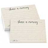 321Done Share a Memory Cards for Celebration of Life, Funerals, Birthdays, Anniversaries, Pack of 50 Tan 4x6 Favorite Memory Note Cards, Funeral Favors for Guests, Guestbook Alternative, Made in USA
