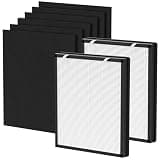 2 Pack Replacement Filter Compatible with uahpet Pet Air Purifier Slim, 3-in-1 Filtration System for Home Large Rooms, Includes 6 Washable Pre-Filters
