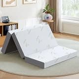6 Inch Trifold Memory Foam Mattress, Portable Folding Mattress in a Box, Removable Washable Cover for Guest Room, Bunk Bed, Yoga Mat & RV Trips, Cot (75" x 31" x 6")
