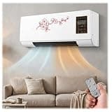 Wall Mounted Mini Air Conditioner, Portable AC Cooling & Heating Fan Heater, Wall Air Conditioner No Window, with Remote Control Timer, for Home Bedroom Office Bathroom(Red)