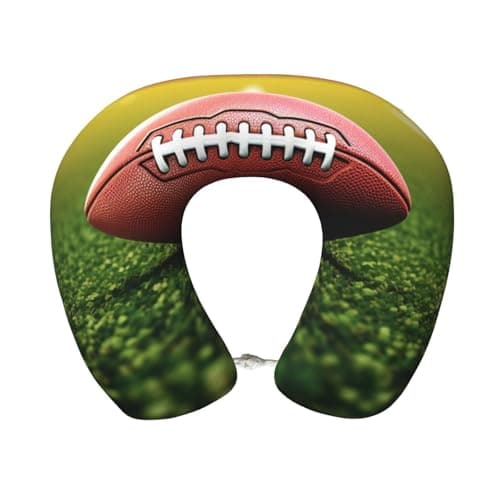 LHDGBNV American Football Ball U-Shaped Neck Pillow Soft Memory Foam Travel Pillow Comfortable Head Support Pillow for Sleeping Rest Airplane Car and Office Travel Accessories