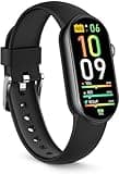 FITVII Slim Fitness Tracker AMOLED with Blood Oxygen, Blood Pressure, 24/7 Heart Rate and Sleep Tracking, IP68 Waterproof Activity Trackers and Smart Watches with Step Tracker, Pedometer for Women Men