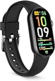 FITVII Slim Fitness Tracker AMOLED with Blood Oxygen, Blood Pressure, 24/7 Heart Rate and Sleep Tracking, IP68 Waterproof Activity Trackers and Smart Watches with Step Tracker, Pedometer for Women Men