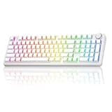 AULA F99 Pro Wireless Mechanical Keyboard-Silent Version,BT5.0/2.4GHz/USB-C Hot Swappable Custom Keyboard,Gasket Structure,Pre-lubed Linear Switches RGB Backlit Computer Gaming Keyboards,White