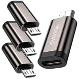 MOSWAG USB C to Micro USB Adapter(4 Pack), USB Type C Female to Micro USB Male Converter USB C to Micro Charge & Data Sync Compatible with Samsung Galaxy S7 Edge S6 (Brown)