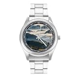 FodPand Mens Stainless Steel 3-Hand Analog Watch Easy Reader 40mm Dial