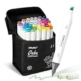 Ohuhu Alcohol Markers - AP Certificated Double Tipped Art Marker Set for Artists Adults Coloring Illustration -Refillable - 40 Colors - Chisel and Fine Dual Tips - Oahu of Ohuhu Markers
