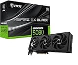 msi Gaming RTX 5080 16G Inspire 3X OC Black Graphics Card (16GB GDDR7, 256-bit, Extreme Clock 2655 MHz, DisplayPort x 3 2.1a, HDMI 2.1b, NVIDIA Blackwell Architecture)