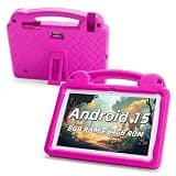 Kids Tablet 10 Inch, Android Tablet for Kids with 8GB RAM 64GB ROM, 1TB Expandable, Octa-Core, 5G WiFi 6, Parental Control, HD Touchscreen, 5000mAh Battery, EVA Case, Pink