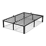 VIPSHOW 12 Inch Queen Bed Frame, 3500Lbs Heavy Duty Metal Platform with Round Corner Legs Mattress Slide Stopper, Steel Slat Support No Box Spring Needed, Noise Free, Non-Slip, Easy Assembly