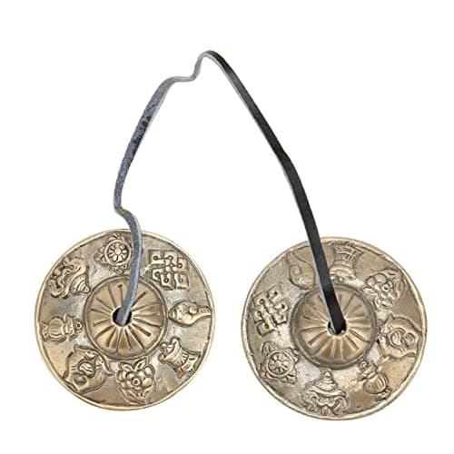 ANKROYU Tibetan Tingsha Cymbals Handcrafted Meditation Bells with Auspicious Patterns Powerful Sound for Yoga and Spiritual Healing Made of Premium Brass