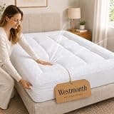Westmonth Mattress Topper Premium Quilted 1000GSM Luxury Extra Thick Mattress Pad, Breathable Fluffy Soft Pillow Top Bed Cover, Deep Pocket Fits 8-21 Inch Mattresses (White, Twin XL)