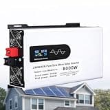 2500W Peak 6000W Pure Sine Wave Power Inverter Charger, DC 12V/24V/48V to 110V/220V AC, Low Frequency with LCD Display for Home RV Camper 12V8000W