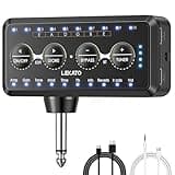 LEKATO Micro Guitar Headphone Amp Bass Guitar Headphone Amplifier with Multi Effects - Amp Models, IR Loading, Tuner, Rechargeable Electric Headphone Amplifier Delay Reverb Chorus Overdrive Portable