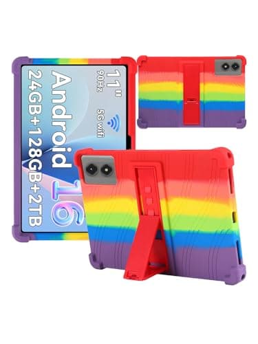 Case for VekfulPC T50 Tablet 11 Inch,UHFOUWYU Heavy Duty Shockproof Silicone Protective Cover, Skin-Friendly Anti-Slip Anti-Dust Design, Full Access to All Tablet Ports & Functions,Colorful.