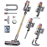 Cordless Vacuum Cleaner, 650W 55KPA 70Mins Cordless Stick Vacuum Cleaner with Self-Standing, Touch Screen, Anti-tangle Vacuum Cordless, Vacuum Cleaners for Home,Carpets,Hardwood,Pet Hair(X7A Pro)