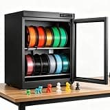 Smart 3D Printing Consumables Dry Storage Box, Auto Dehumidification Cabinet Stops When Target RH Reached, Preserve Nylon and PC Prints Perfectly, Holds 10-12 Rolls, Premium Steel Body