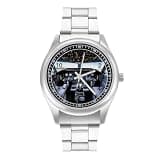 FodPand Mens Stainless Steel 3-Hand Analog Watch Easy Reader 40mm Dial