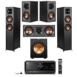 Klipsch Reference 5.2 Home Theater System w/ 7.2 Receiver, w/ 2X R-26FA Floorstanding Speaker, R-25C Center Speaker, R-41M Speaker, 2X R-12SW Subwoofer & Yamaha RX-A2AB 7.2-Channel AV Receiver