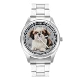 FodPand Mens Stainless Steel 3-Hand Analog Watch Easy Reader 40mm Dial
