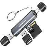Dockteck SD Card Reader, 5G Super Speed USB3.0 SD/TF Card Reader, 3-Slot USB A/C to SD/Micro SD/USB A Memory Card Reader for UHS-I SD/Micro SD/SDHC/SDXC/MMC, Support OTG for Plug&Play