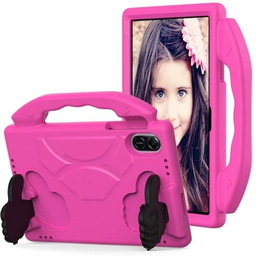 Tablet Cover Compatible with Honor Pad X9 11.5 Inch 2023 Tablet Case for Children Shockproof Lightweight EVA Anti-fall Shock Resistance Protective Handle Stand Cover (ROSE RED)