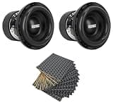 Sundown Audio X-12 V.3 D2 Bundle: (2) 12 in 5000-Watt Peak/2500-Watt RMS Dual 2 Ohm Car Subwoofers, RockMat Pro 37 Sq Ft 3-in-1 Butyl Rubber Aluminum Sound Deadening Kit, 3-Items