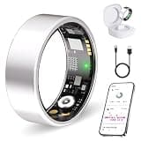 Smart Ring for Women Men, Health Tracker Ring with Heart Rate Blood Oxygen Sleep Monitor, Step Tracker. IP68 Waterproof Fitness Ring Compatible with Android & iOS No Subscription fees (Silver, 9#)