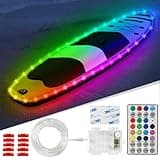 Kayak Paddle Board Lights Kit, IP68 Waterproof Dream Color SUP Glow Lights with Remote, Battery Powered Boat Light for Night Kayaking SUP Canoes, Marine Pontoon Boat Light (24FT)
