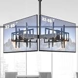 4 Screen TV Ceiling Mount for 32-65 Inch TVs, Heavy Duty Quad Monitor Ceiling Mount 440 lbs, Full Motion 360° Swivel & Tilt, Adjustable Height, Universal VESA 600x400 for Bar Gym Home