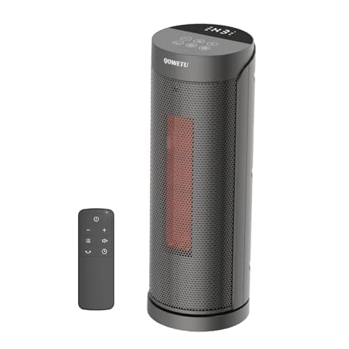Space Heaters for indoor use - 1500W Portable Electric Heaters, 17 Inches PTC Ceramic Heater for Home, Thermostat, 12H Timer heater for bedroom