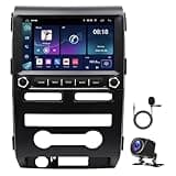 9'' Car Radio Stereo for Ford F150 2009-2012, 4+64G Double Din HD Touch Screen Android 14 Car Audio Receiver w/Carplay Android Auto, GPS Navigation 5G WiFi Bluetooth FM SWC Backup Camera