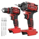 Ecarke Cordless Impact Driver and Drill Combo Kit Compatible with Milwaukee 18V Battery, 3100 In-lbs 1/4" Impact Driver and 440 In-lbs 3/8'' Power Drill with Bits, Brushless, LED Light(Tool Only)