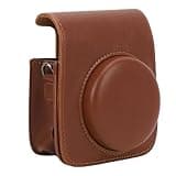 Vistreck Stylish PU Leather Protective Case for Mini 90 Camera with Shoulder Strap, Lightweight Storage Bag (Brown)