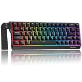 BlueFinger 60% Wireless Mechanical Gaming Keyboard, Bluetooth/2.4G/USB-C Hot Swappable RGB Backlit Keyboard with Side-Printed PBT Keycaps, for MAC Xbox PC PS5 (Black)