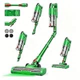 Cordless Vacuum Cleaner, 550W 45KPA 50Mins Rechargeable Battery, Stick Cordless Vacuum with Bendable Wand, Anti-tangle Brush, Extended Foldable to 90°, Handheld Vacuum Cleaner for Home/Pet (Gold)