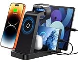 5 in 1 Wireless Charging Station, Magnetic Charging Dock for Phone 17 16e 16 15 14 13 12 Pro Max, Watch Ultra/SE/Series, Pro/4/3/2, with 36W Adapter (Black)