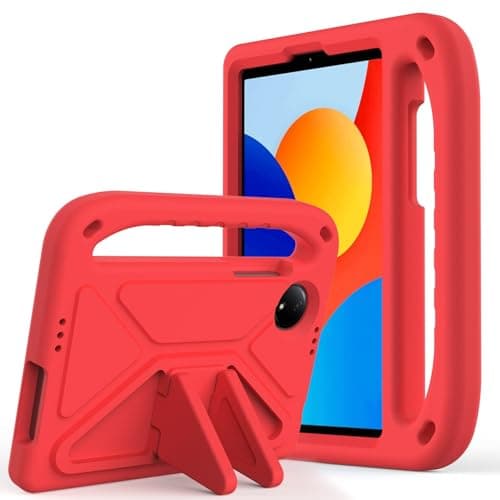 for Xiaomi Redmi Pad SE 8.7" Case 2024, Lightweight EVA Kid Friendly Shockproof Protective Case, for Redmi Pad SE 8.7inch Tablet Case with Handle Stand Cover & Shoulder Strap(Vermelho)