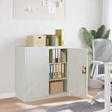 KFPOERTFGD Steel Filing Cabinet with Doors and Adjustable Shelves, 35.4-inch Office Storage Cabinet for Home Office, Matte Gray Metal Document Organizer