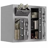 10.15 Cuft large Safe, Home Safe Cabinet Safes Fireproof Safe, Fire & Waterproof Large Security Safe with Keypad, Fingerprint & Spare Keys, Anti-Theft Safe for Money Valuables (Double doors)