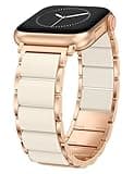TOYOUTHS Silicone Metal Strap for Apple Watch Women 38/40/41/42mm