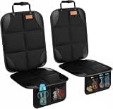 SMART ELF Car Seat Protector, 2Pack Seat Protector Protect Child Seats with Thickest Padding and Non-Slip Backing Mesh Pockets for Baby and Pet,Sedan SUV Truck (Black)