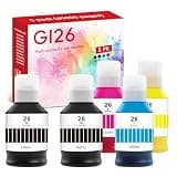 ElaraInk GI-26 High Capacity Refill Ink Bottle Compatible with Canon GI26 Ink Refill Bottles for Canon MAXIFY GX7021 GX4020 GX3020 GX5020 GX6020 GX7020 GX6021 MegaTank Printer B C M Y (5 Bottles)