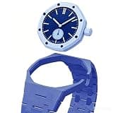 Sxmincxubo Full Ceramic Watch Case & Strap Replacement Compatible with AP x Swatch Royal Pop Series,Convertible Wrist Strap for 3 o'clock Crown Orientation,Waterproof Replacement Strap