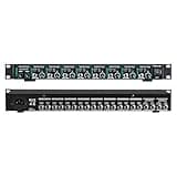 TONALUXE 8-Channel Headphone Mixing Distribution Amplifier, Mountable High-Power Headphone Splitter Amp with Mono/Stereo Modes, 16 Headphone Outs, LED Meters for Studio & Live Sound Monitoring