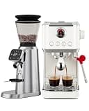 Tuni E2 Gen3 Espresso Machine with G2 70 Grinding Settings Conical Burr Coffee Grinder (Silver) Combo Set